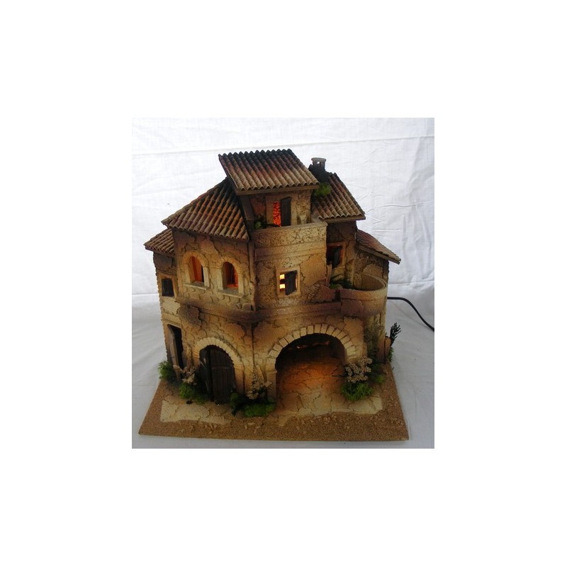 Presepe popolare completo con terrazzo 30x40 - ChristmasPlanet