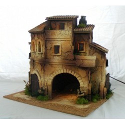 Il Regno di Babbo Natale - Presepe completo con terrazza 30x40